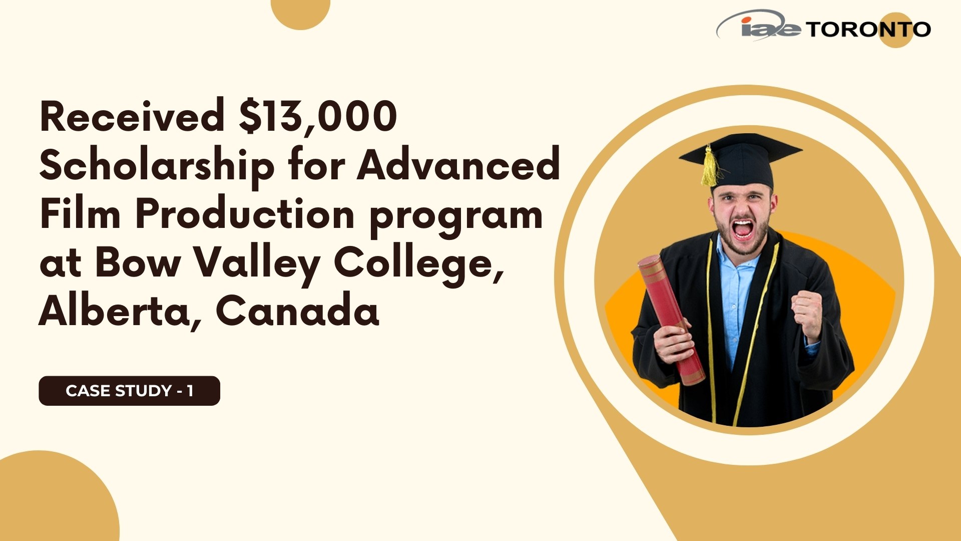 Received $13.000 Scholarship for Advanced Film Production program at Bow Valley College, Alberta, Canada